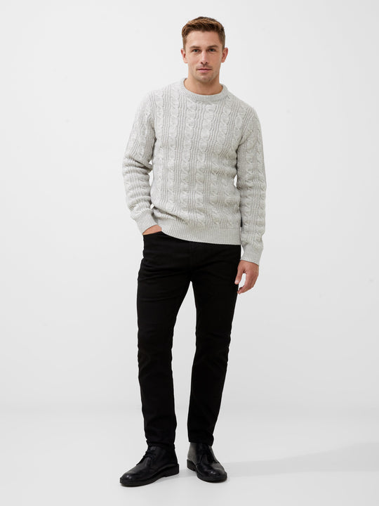 Soft Cable Knit Crewneck Sweater