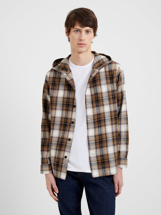 Relaxed Hooded Check Shirt
