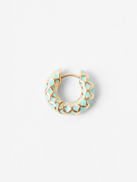 Gold And Enamel Chunky Hoops