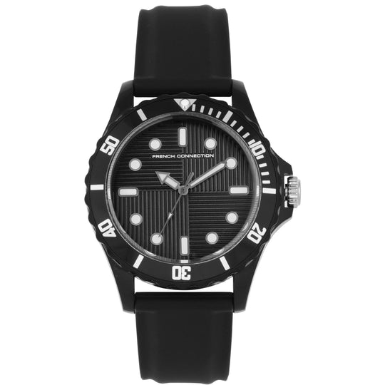 Black Silicone Strape and Dial Watch